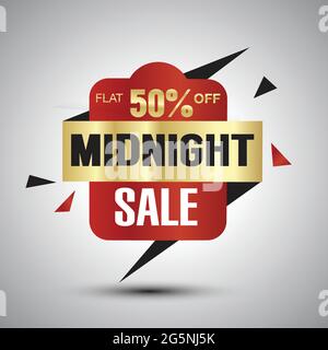 midnight sale offer logo. vector illustration design Stock Vector