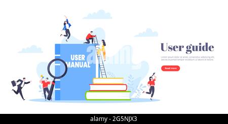 User manual guide book flat style design vector illustration. Stock Vector