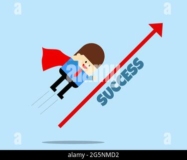 Illustration vector design of flying to success Stock Vector