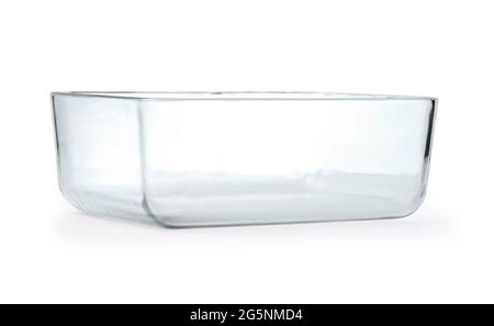 Glass baking tray on white background with clipping path Stock Photo