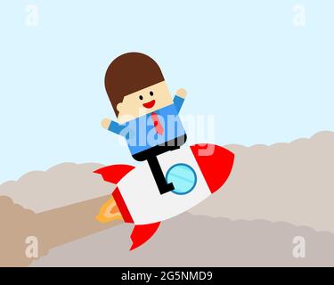 Illustration vector design of the Successful flying to space Stock Vector