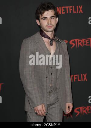 Los Angeles, USA. 28th June, 2021. Ted Sutherland arrives at the FEAR STREET TRILOGY Premiere held at the LA State Historic Park in Los Angeles, CA on Monday, ?June 28, 2021. (Photo By Sthanlee B. Mirador/Sipa USA) Credit: Sipa USA/Alamy Live News Stock Photo