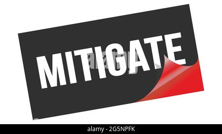 MITIGATE text written on black green sticker stamp Stock Photo - Alamy