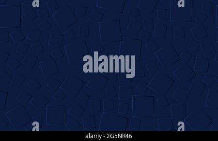 Dark blue 3d horizontal seamless pattern with gradient square shapes. Elegant dark vector seamless background for corporate concept, website, wrapping Stock Vector