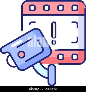 CCTV camera boon to investigation RGB color icon Stock Vector