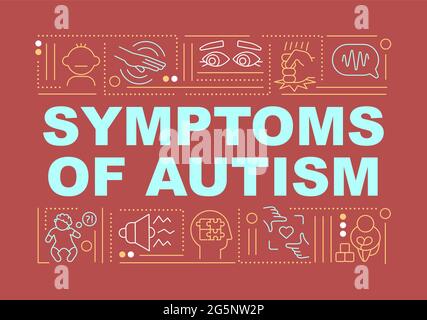 Symptoms of autism word concepts banner Stock Vector