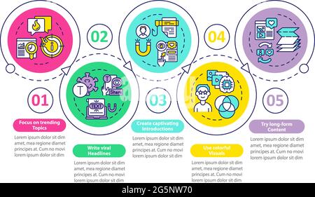 Create buzzworthy content vector infographic template Stock Vector