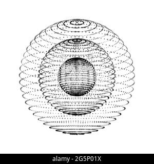 Technology sphere with connecting dots. Digital abstract network structure. Stock Vector