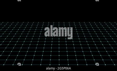Abstract perspective grid. Wireframe landscape. Vector illustration. Stock Vector