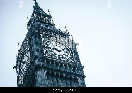 Close up of Big Ben (Elizabeth Tower) in London, England, UK Stock Photo