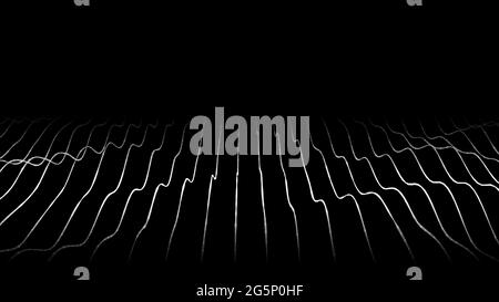 Vector abstract futuristic background. Big data visualization. Dynamic wave of particles. Stock Vector