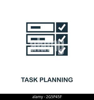 Task Planning icon. Simple creative element. Filled monochrome Task Planning icon for templates, infographics and banners Stock Vector