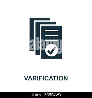 Varification icon. Simple creative element. Filled monochrome Varification icon for templates, infographics and banners Stock Vector