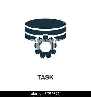 Task icon. Simple creative element. Filled monochrome Task icon for templates, infographics and banners Stock Vector