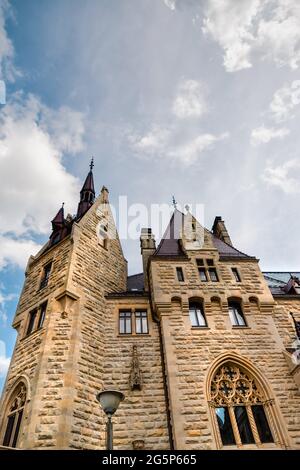Old famous polish castle in the village of Moszna, near Opole, Silesia, Poland Stock Photo