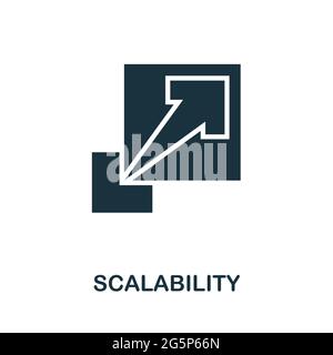 Scalability icon. Simple creative element. Filled monochrome Scalability icon for templates, infographics and banners Stock Vector