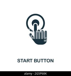 Start Button icon. Simple creative element. Filled monochrome Start Button icon for templates, infographics and banners Stock Vector