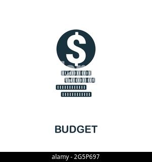 Budget icon. Simple creative element. Filled monochrome Budget icon for templates, infographics and banners Stock Vector