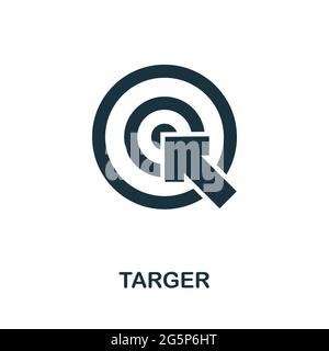 Target icon. Simple creative element. Filled monochrome Target icon for templates, infographics and banners Stock Vector