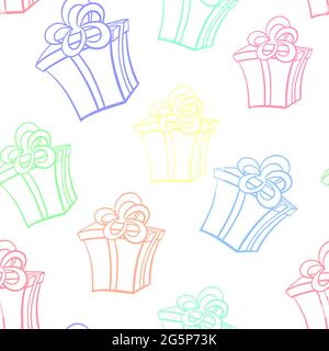 Gift boxes seamless pattern, vector illustration. Stock Vector