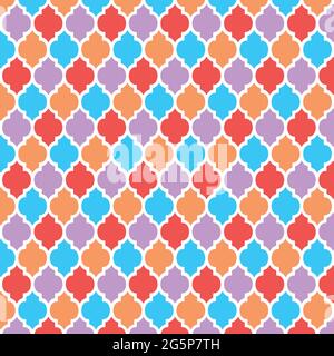 colorful Moroccan pattern with isolated white background Stock Vector