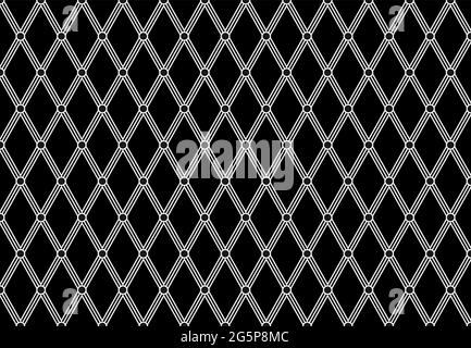 Decorative ornament, template with striped black white squares texture with. Modern tile. Stock Vector