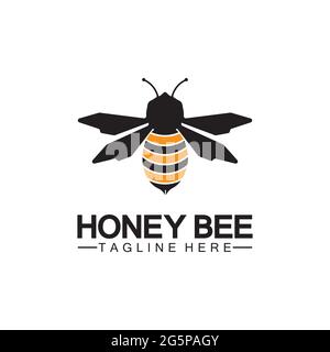 Bee honey logo vector icon symbol illustration design template