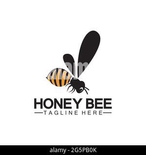 Bee honey logo vector icon symbol illustration design template Stock Vector