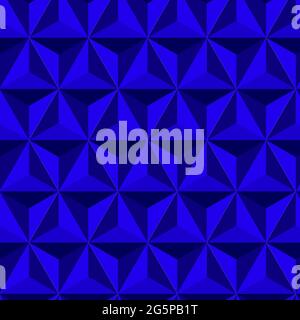Blue abstract background. 3D vector triangle pattern geometry. shadowed Red pyramid shapes in realistic composition. Stock Vector