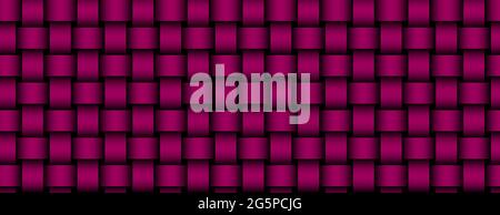 Vector seamless decorative pattern of braided ribbons. Pink texture. Stock Vector