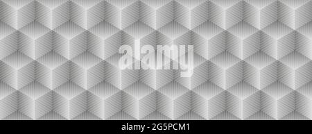 Abstract geometric background, vector illustration. Hexagon lines pattern for banner or cover. Honeycomb cube shapes mosaic Stock Vector