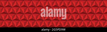 Red abstract background. 3D vector triangle pattern geometry. Shadowed Red pyramid shapes in realistic composition. Stock Vector