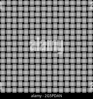 Vector seamless decorative pattern of braided ribbons. White texture. Stock Vector