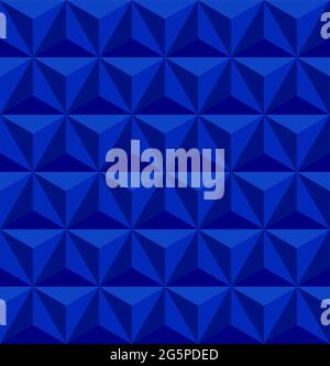 Blue abstract background. 3D vector triangle pattern geometry. shadowed Red pyramid shapes in realistic composition. Stock Vector