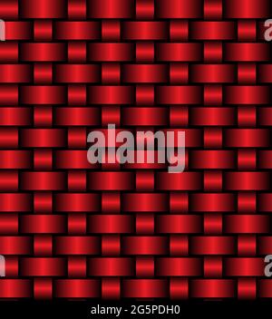 Red woven texture background. Woven pattern. Template for websites, sticker labels, wallpaper, banners, leaflets, cover design, fabric Stock Vector