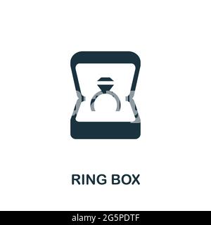Ring Box icon. Simple element from jewelery collection. Creative Ring Box icon for web design, templates, infographics and more Stock Vector
