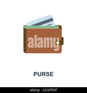 Purse icon. Flat sign element from credit collection. Creative Purse icon for web design, templates, infographics and more Stock Vector