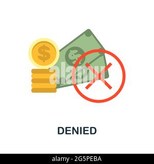 Denied icon. Flat sign element from credit collection. Creative Denied icon for web design, templates, infographics and more Stock Vector