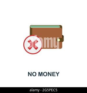 No Money icon. Flat sign element from credit collection. Creative No Money icon for web design, templates, infographics and more Stock Vector
