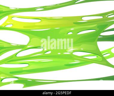 Stretched green slime. Kids' sensory toy. Cartoon vector illustration. Stock Vector