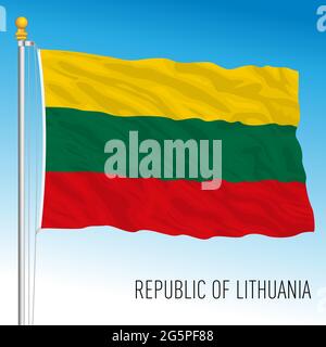 Lithuania official national flag, European Union, vector illustration Stock Vector