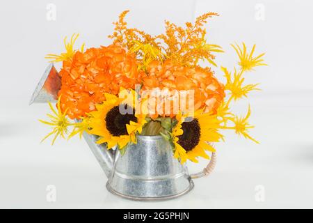 Arrangement of beautiful and colorful flowers; Bouquet made with different flowers. Stock Photo