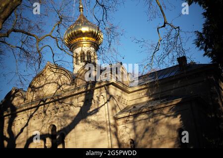 Russische Kirche, Russian Orthodox Church, Baden Baden, Germany Stock Photo