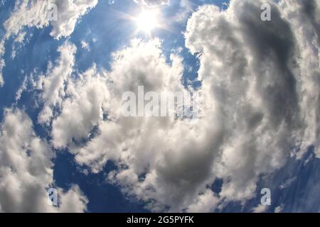Clouds in the sky, wide angle image Stock Photo