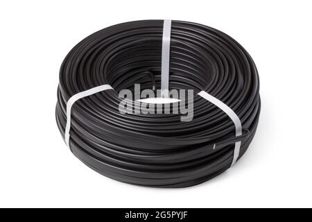 Coil of electrical wire isolated on white background Stock Photo