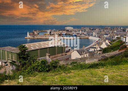 View of Macduff and the Town and Harbour, Aberdeenshire, Scotland, UK. Stock Photo