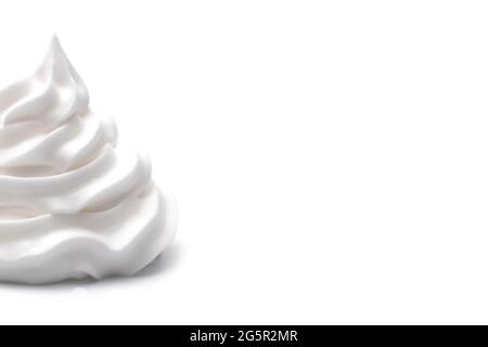 Swirl of Whipped Cream on a White Background Stock Photo