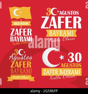 Zafer bayrami banners icon group Stock Vector
