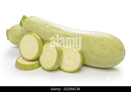 zucchini on white background with soft shadow Stock Photo