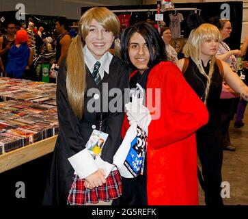 Japanese female dressed in as Maka Albarn with Soul Eater Scythe poses in  front of image of her anime character, Tokyo International Anime Fair,  Japan Stock Photo - Alamy